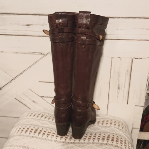 FRYE JANE STRAPPY HIGH HEELED BOOTS, style number 76396. - Picture 6 of 12
